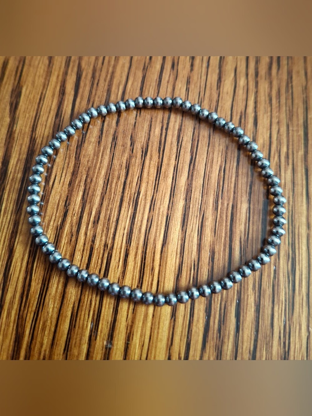 Desert Pearls Sterling Silver 2mm Stretch Bracelet 7"